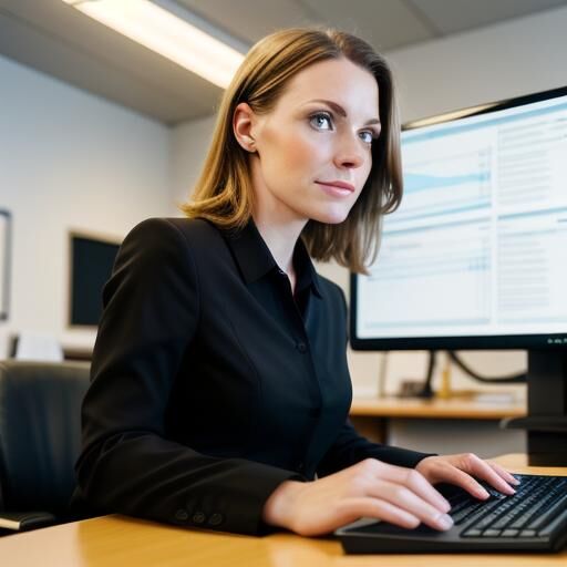 Woman e-recording at a law firm.